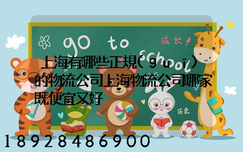 上海有哪些正規(guī)的物流公司上海物流公司哪家既便宜又好
