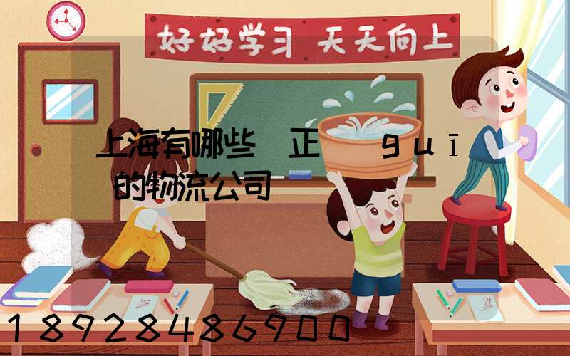 上海有哪些較正規(guī)的物流公司