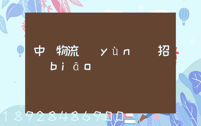 中國物流運(yùn)輸招標(biāo)