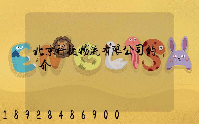 北京科捷物流有限公司的業務介紹