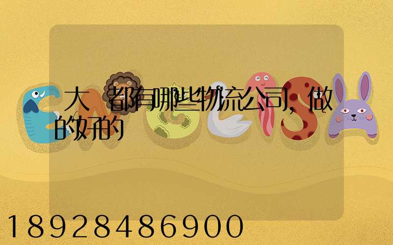 大連都有哪些物流公司,做的好的