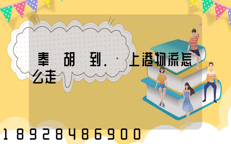 奉賢胡橋到.·上港物流怎么走