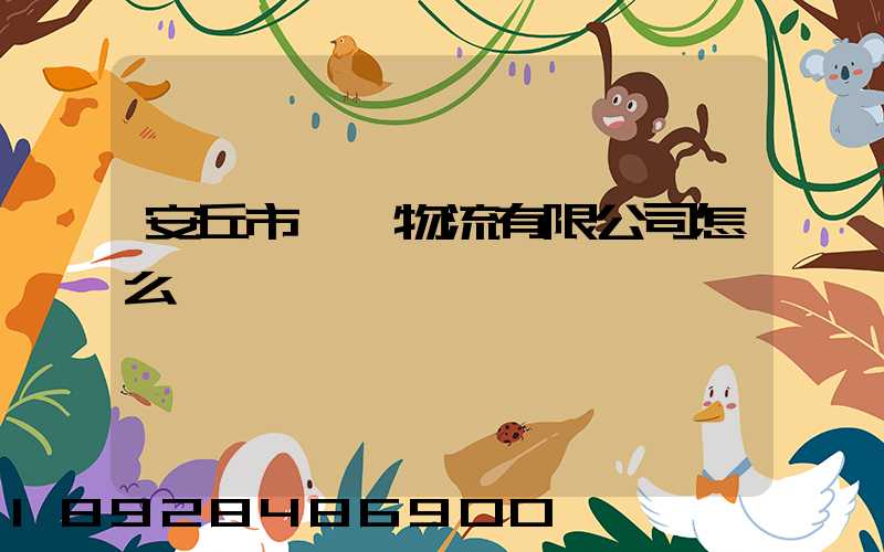 安丘市東澤物流有限公司怎么樣