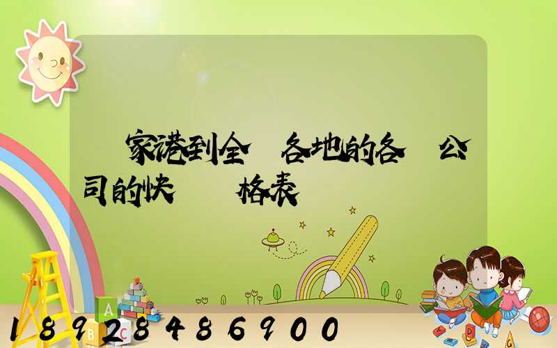 張家港到全國各地的各個公司的快遞價格表