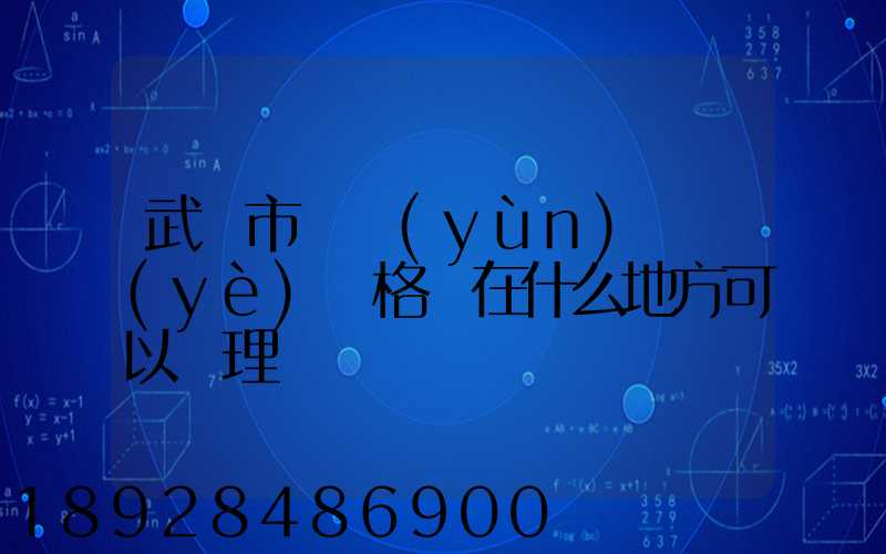 武漢市貨運(yùn)從業(yè)資格證在什么地方可以辦理