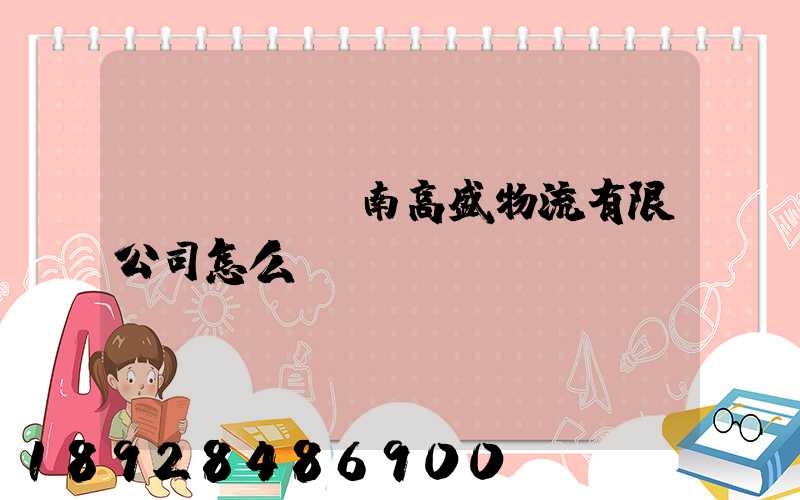 濟(jì)南高盛物流有限公司怎么樣