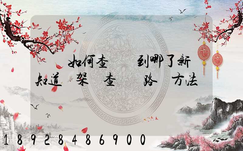 訂車如何查詢車到哪了新車知道車架號查運輸路線方法