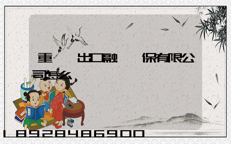 重慶進出口融資擔保有限公司怎么樣