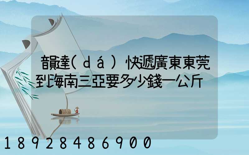 韻達(dá)快遞廣東東莞到海南三亞要多少錢一公斤